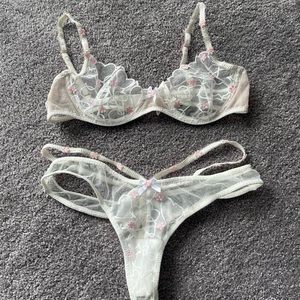 For love and lemons love letter heart bra and thong set